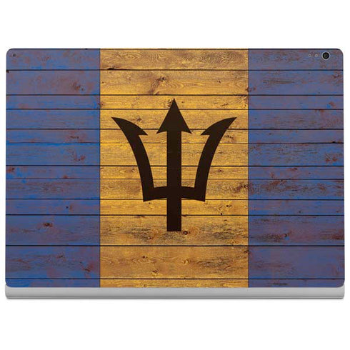 Barbados Flag Dark Wood Surface Book 2 15in Skin